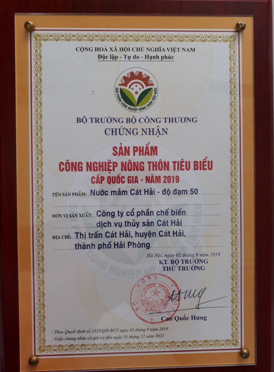 Sản phẩm Công nghiệp nông thôn tiêu biểu cấp quốc gia năm 2019