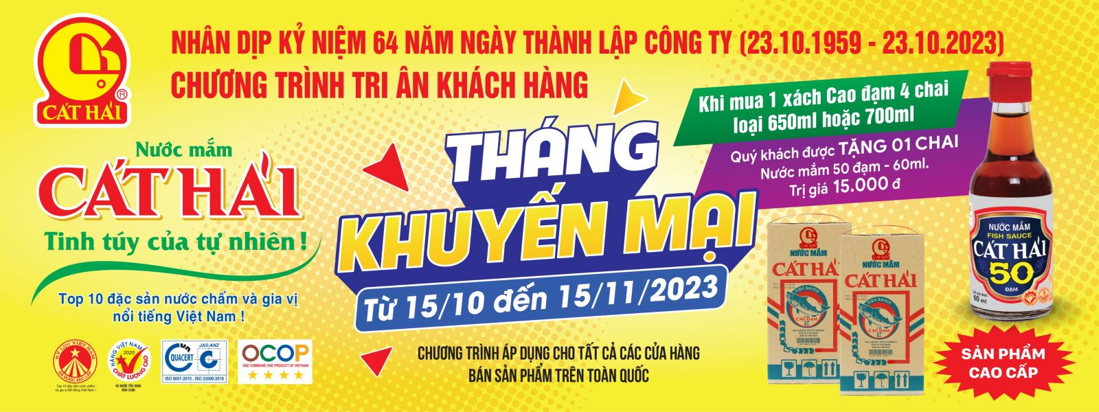 Banner tháng khuyến mại nước mắm Cát Hả